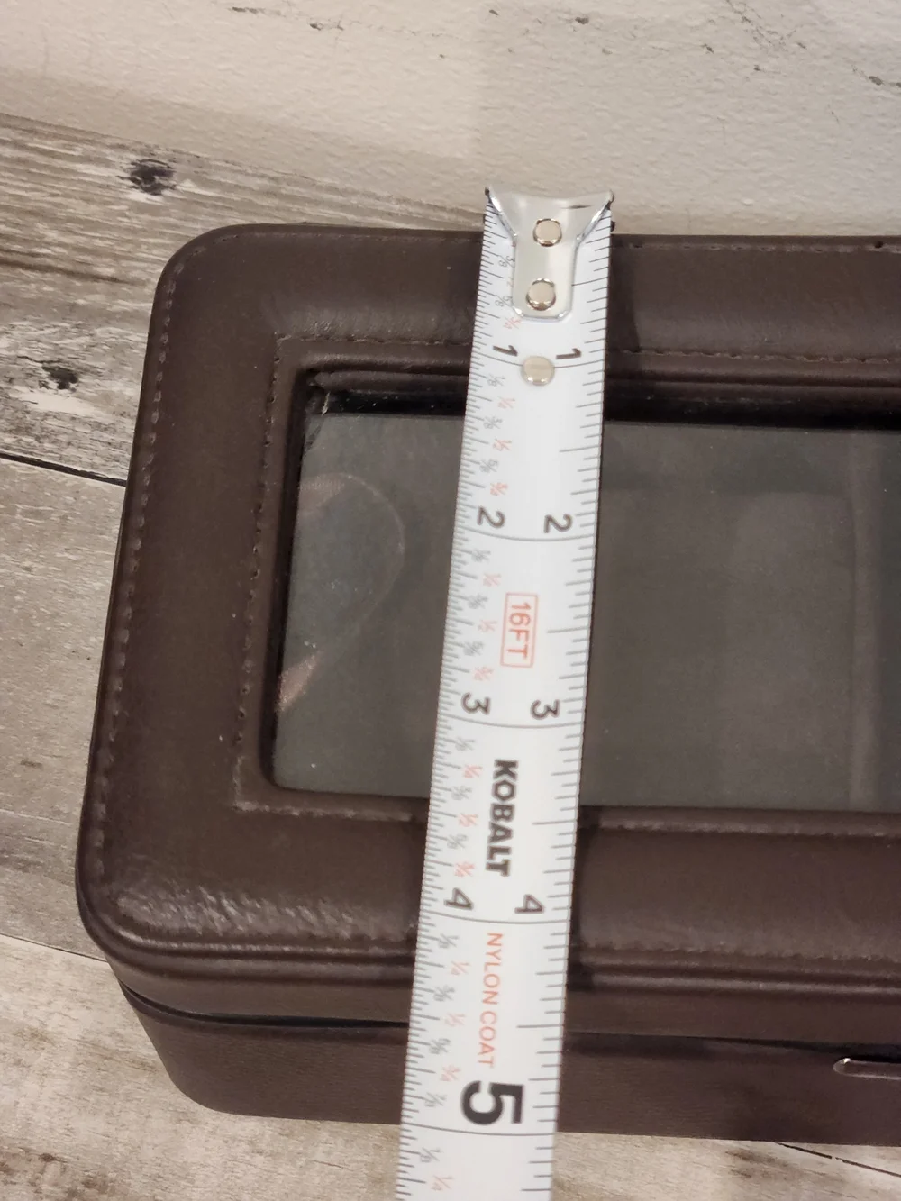 Brown Velvet-Lined Watch Organizer Box